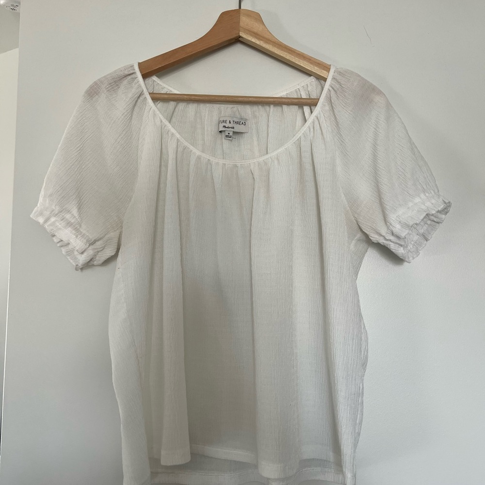 Texture and Thread White Blouse